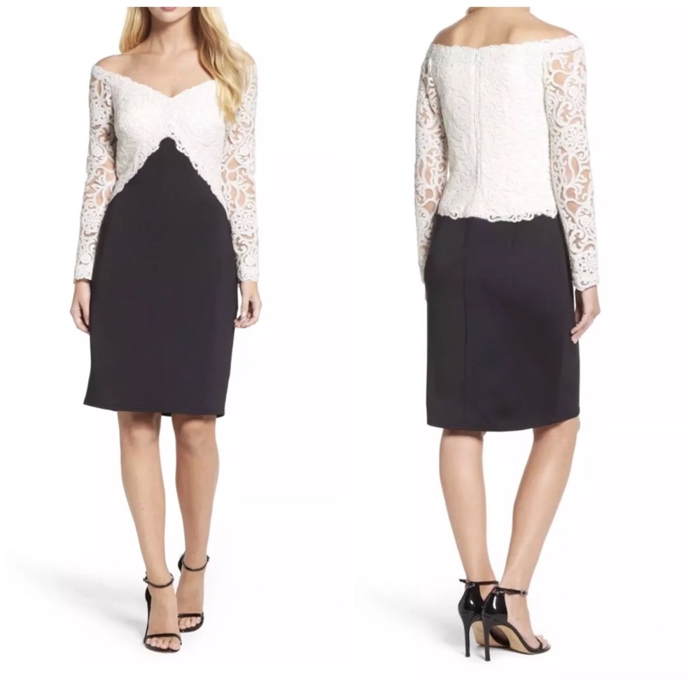 Tadashi Shoji Dress Sequined Lace Off The Shoulder